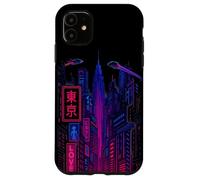 Custodia per iPhone 11 Cyberpunk Cityscape design per i seguaci di sci fi