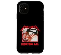 Custodia per iPhone 11 Cyclista Ride 'em All Heavy Metal Cycling, divertente regalo per ciclisti