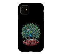 Custodia per iPhone 11 "Dabbing Through the Snow" Funny Peacock Christmas Bird