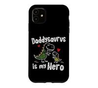 Custodia per iPhone 11 Daddysaurus è il mio eroe Cute Doodle Kids Dad Dino Lovers