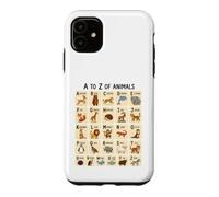 Custodia per iPhone 11 Dalla A alla Z per imparare l'alfabeto degli animali per bambini e amanti degli animali