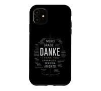 Custodia per iPhone 11 Danke Merci Gracias Grazie Multilingue
