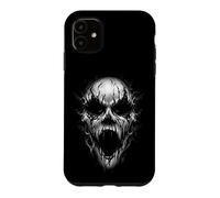 Custodia per iPhone 11 Dark Horror Skull Face Arte gotica da incubo