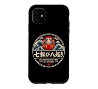 Custodia per iPhone 11 Daruma Doll Cadere Sette Volte Alzarsi Otto Giapponese Fan