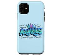 Custodia per iPhone 11 Design Colorato del Segno Zodiacale dell'Acquario