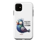 Custodia per iPhone 11 Design divertente con uccellini piccioni e bugiardi