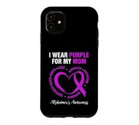 Custodia per iPhone 11 Design «I Wear Purple For My Mom» - Alzheimers Awareness