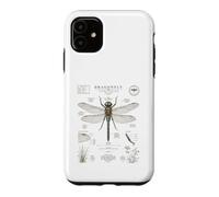Custodia per iPhone 11 Diagramma di guida vintage del campo dell'anatomia della libellula Arte