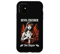 Custodia per iPhone 11 Diavolo Crusher Sin Slayer Gesù Guerra Spirituale Cristiana