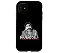 Custodia per iPhone 11 Diego Maradona Vintage Sigaro Retro Calcio Icona