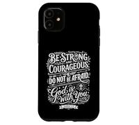 Custodia per iPhone 11 Dio è con te Bibbia Verso Vintage Tipografia Parole Arte