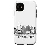 Custodia per iPhone 11 Disegno di paesaggio urbano di New York