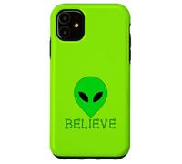 Custodia per iPhone 11 DIVERTENTE ALIENO PICCOLO UOMO VERDE CREDERE
