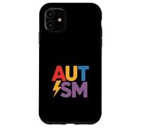 Custodia per iPhone 11 Divertente autismo consapevolezza dicendo colorato fulmine Bolt