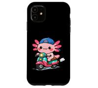 Custodia per iPhone 11 DIVERTENTE AXOLOTL IN GUIDA IN SCOOTER