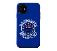 Custodia per iPhone 11 Divertente Blu Giallo Unione Europea Rifugiati Brexit