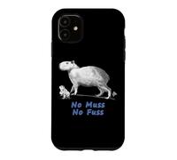 Custodia per iPhone 11 Divertente Capibara Babybara Mamabara "No Muss No Fuss"