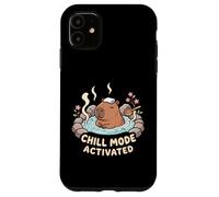 Custodia per iPhone 11 Divertente Carino Capibara Bagno Rilassante Chill Mode