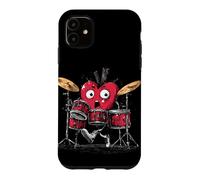 Custodia per iPhone 11 Divertente costume a forma di cuore per gli amanti dei ritmi e della batteria
