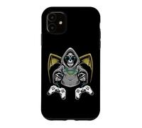 Custodia per iPhone 11 Divertente costume da giocatore scheletro spaventoso di Halloween