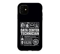 Custodia per iPhone 11 Divertente Data Center Tecnico Sarcastico IT Etichetta Avvertimento