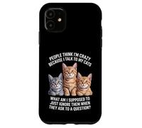 Custodia per iPhone 11 Divertente gatto che dice che parlo ai miei gatti cos'altro
