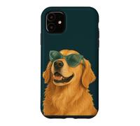 Custodia per iPhone 11 Divertente Golden Retriever Occhiali da sole per amanti dei cani
