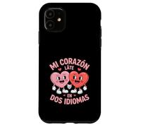 Custodia per iPhone 11 Divertente Mi Corazon Cuori Carini Tenendosi Per Mano Dicendo