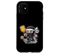 Custodia per iPhone 11 Divertente ninja Pickleball giocatore Chibi Action Warrior