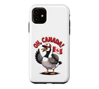 Custodia per iPhone 11 Divertente Oh Canada Bandiera Oca Canadese Holding Flag Cartoon