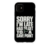 Custodia per iPhone 11 Divertente Videogioco Salva Punto Gioco Nerd Umorismo