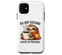 Custodia per iPhone 11 Do Not Disturb Coffee Sloth Cute Funny Morning Mood tees