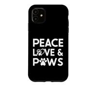 Custodia per iPhone 11 Dog sitter Peace Love and Paws