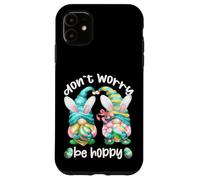 Custodia per iPhone 11 Don`t Worry Be Hoppy With Cute Bunny Ears And Easter Gnome