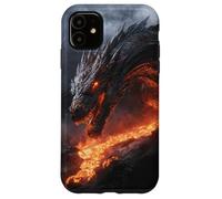 Custodia per iPhone 11 Drago fuso che incombe su un flusso di lava infuocata