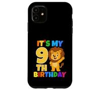 Custodia per iPhone 11 È il mio nono compleanno, festa a tema Lion Safari nella giungla, 9 anni