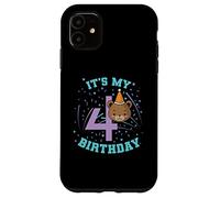 Custodia per iPhone 11 È il mio quarto compleanno Teddy Bear Child Girl