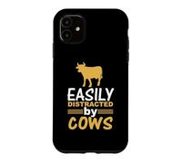 Custodia per iPhone 11 Easily Distracted By Cows Funny Cow Lover Animal Lovers