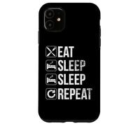 Custodia per iPhone 11 Eat Sleep Again Repeat - Per gli amanti del sonno - Scherzo divertente