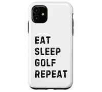 Custodia per iPhone 11 Eat Sleep Golf Repeat: Funny Design for Avid Golfers