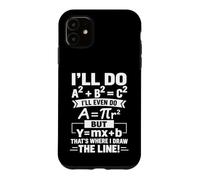 Custodia per iPhone 11 Ecco dove ho disegnato la linea divertente matematica algebra gioco di parole