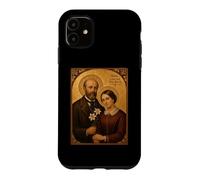 Custodia per iPhone 11 Elegante icona cattolica dei Santi Luigi e Zelia Martin