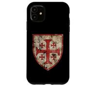Custodia per iPhone 11 Emblema della croce di Gerusalemme dei Cavalieri Templari