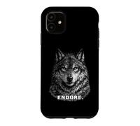 Custodia per iPhone 11 Endure Wolf Motivational Black White Wildlife Nature