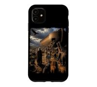 Custodia per iPhone 11 Epica storia biblica Grafica cristiana - Noè & Animali dell"arca