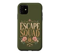 Custodia per iPhone 11 Escape Squad Escape Room Puzzle Lover Porta chiusa