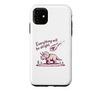 Custodia per iPhone 11 Everything Is Alright Dinosaur Asteroid Chaos Graphic Retro
