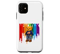 Custodia per iPhone 11 Exceed The Limit New York Teddy Bear- Colorful NYC Boroughs