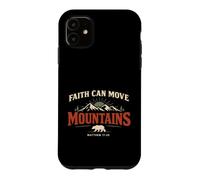 Custodia per iPhone 11 Faith Can Move Mountains Retro Sunset Bible Verse Christian