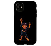 Custodia per iPhone 11 Fantastica grafica Rottweiler Rock on Funny Dog Lover, mano rosa
